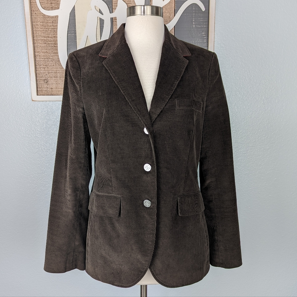 Brooks Brothers 3-Button Notch Lapel Long Sleeve Corduroy Blazer Jacket 10